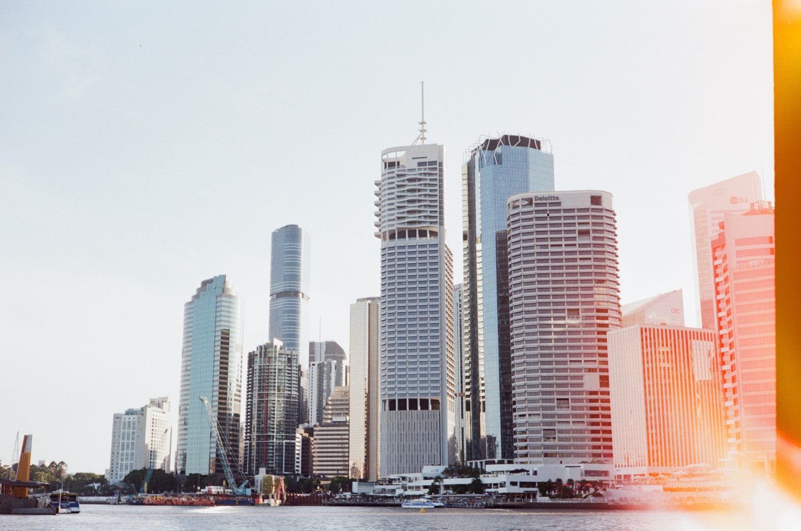 Brisbane city in the afternoon light, taken on a CityCat ferry.
