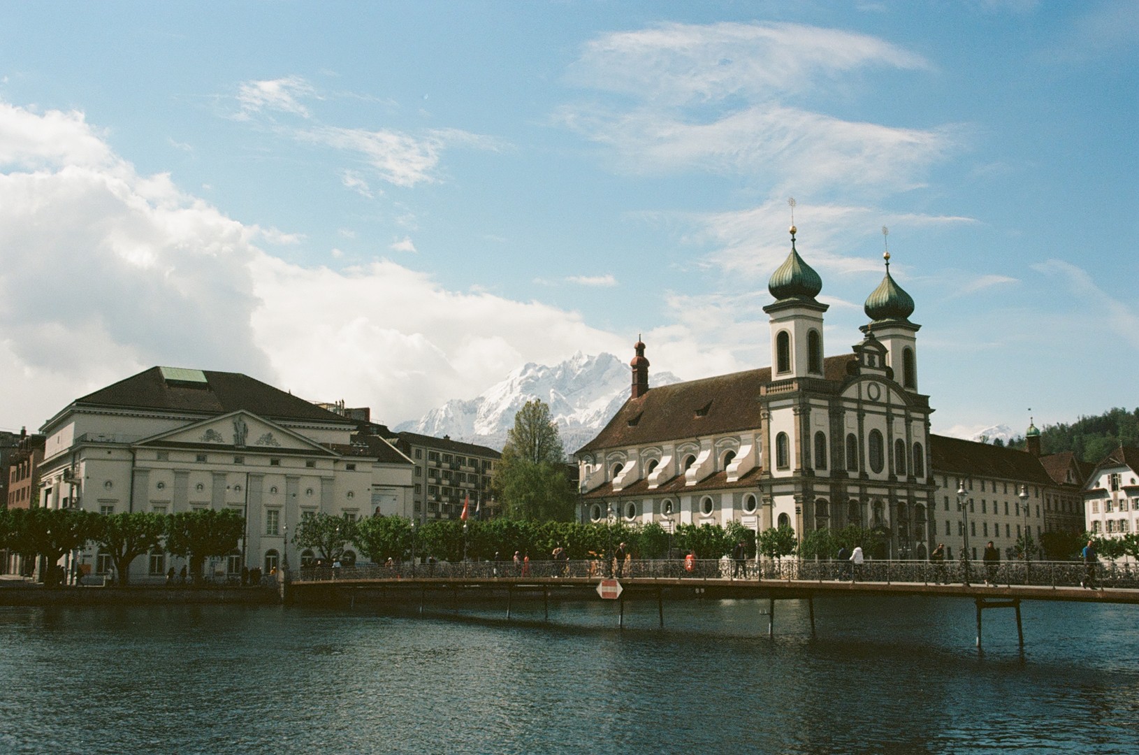 The magnificent mountains overlooking the city of Lucerne. 