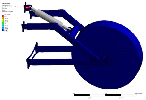 FEA simulation of rear suspension.