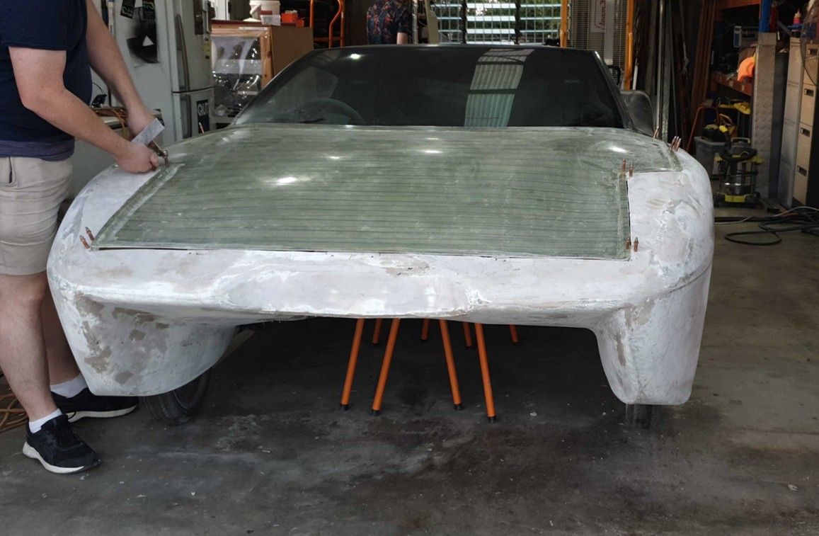 Composite repair to one of the team solar cars.