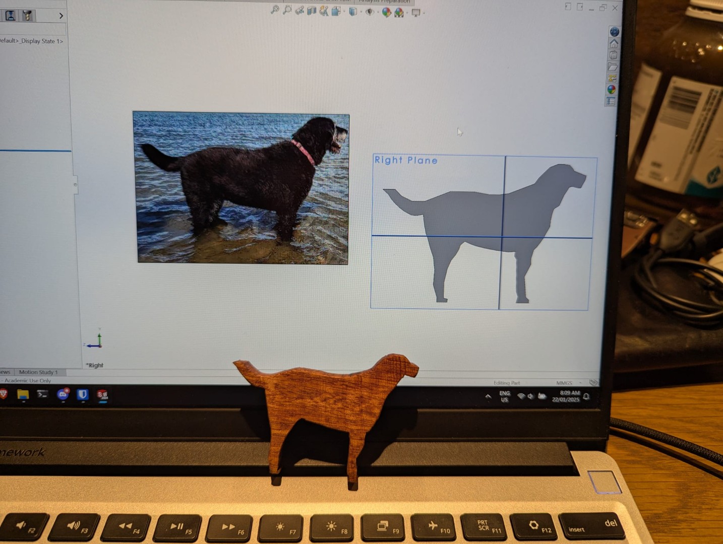 Design process: from image to sketch to cutout