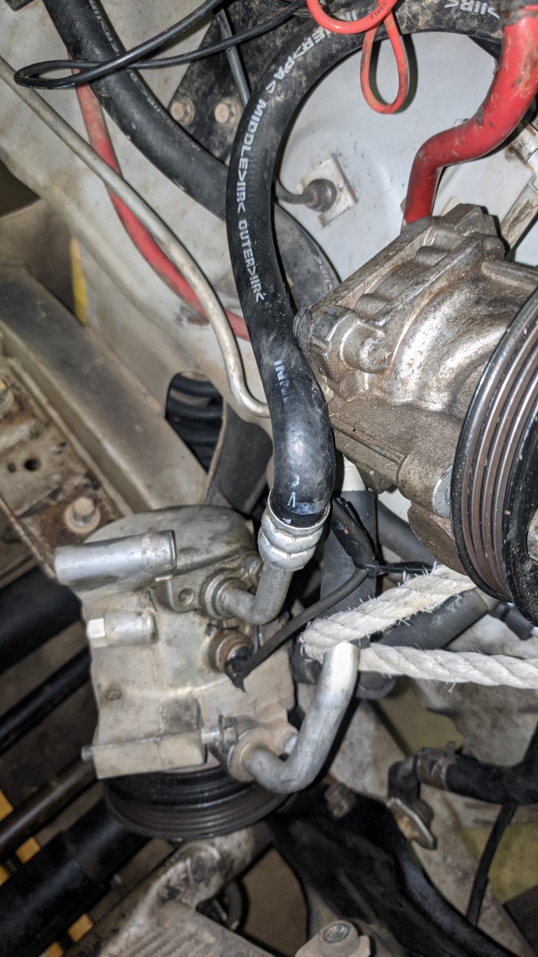 Repairing the AC system.