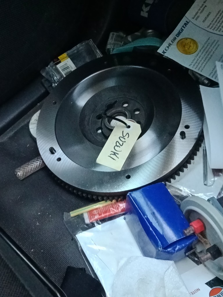 Picture of the freshly-machined flywheel.